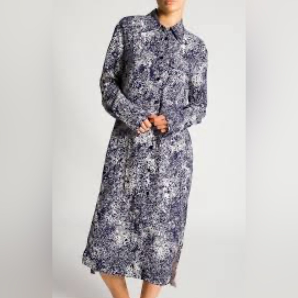 Proenza Etched Crepe Shirt Dress